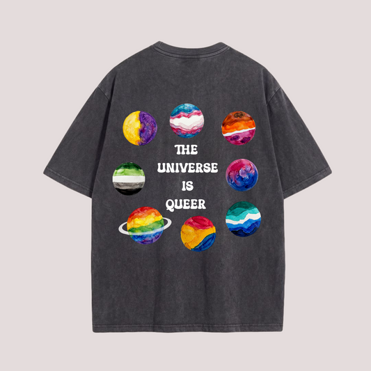 Oversized T-shirt "THE UNIVERSE IS QUEER"