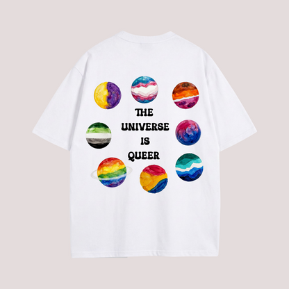 Oversized T-shirt "THE UNIVERSE IS QUEER"
