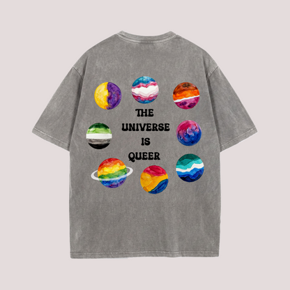 Oversized T-shirt "THE UNIVERSE IS QUEER"