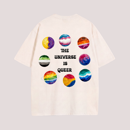 Oversized T-shirt "THE UNIVERSE IS QUEER"